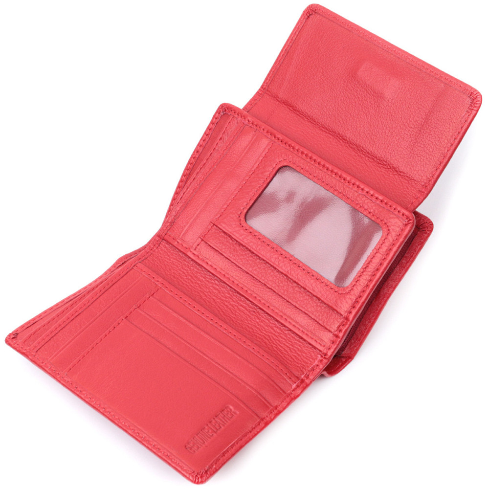 Идеальный кошелек с монетницей из натуральной кожи ST Leather 22739 Красный Киев - изображение 6