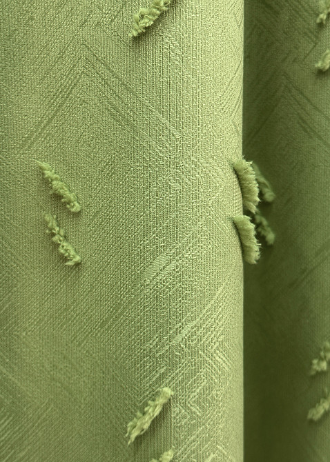 Комплект штор VR-Textil Лен Букле № 1889ш Оливковый 150х290 см 2 шт (33-0922) Киев - изображение 7