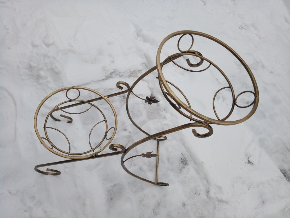 Подставка кованая для цветов «Сани» на 2 вазона, стойка под цветы, вазон Киев - изображение 7