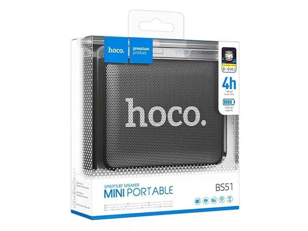 Портативна колонка BS51 чорна 11х9х4,5см ТМ Hoco Київ - фото 1