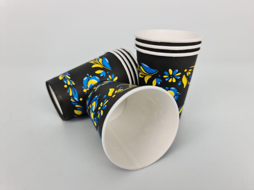 Стаканчики для кави 250 мл "Український візерунок" Маестро h9 (50 шт.) Харків - фото 3