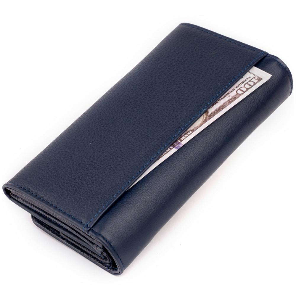 Кошелек кожаный в два сложения женский Синий (ST Leather) Киев - изображение 12