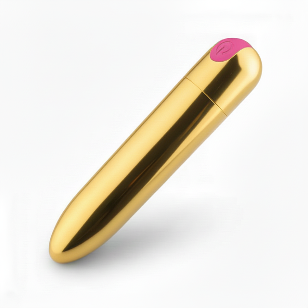 Віброкуля жіноча водонепроникна 10 режимів вібрації з USB-зарядкою Золотиста Вінниця - фото 1