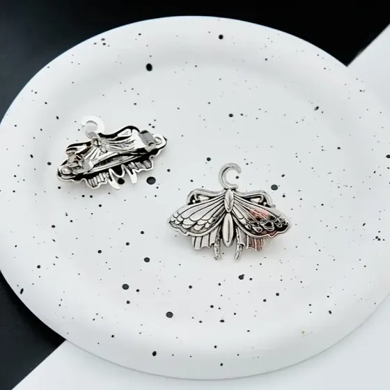 Металлическая заколка-краб «Бабочка» серебристая, 4,2 см Киев