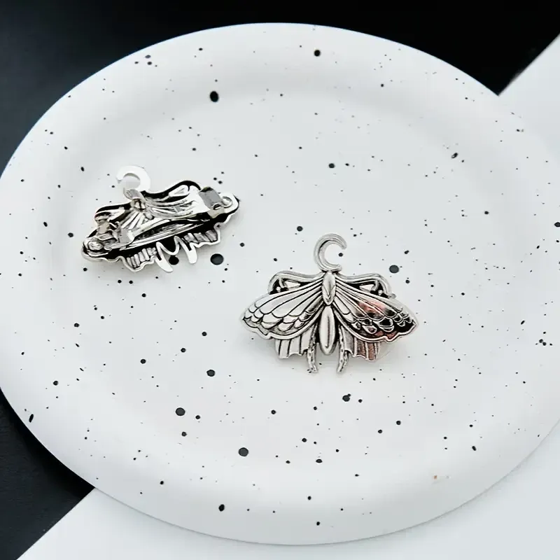 Металлическая заколка-краб «Бабочка» серебристая, 4,2 см Киев - изображение 5