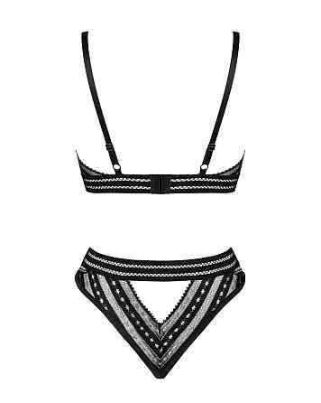 Комплект білизни Obsessive Natilya 2-pcs set M/L, black, бюстгальтер, трусики Sex Aura Київ