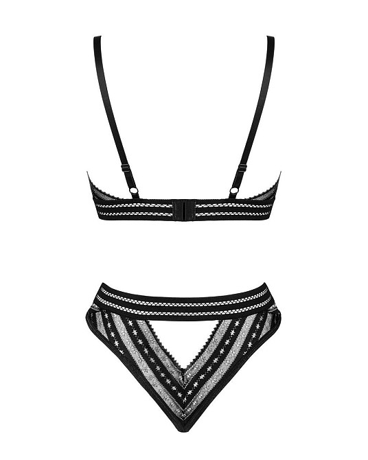 Комплект білизни Obsessive Natilya 2-pcs set M/L, black, бюстгальтер, трусики Sex Aura Київ - фото 6
