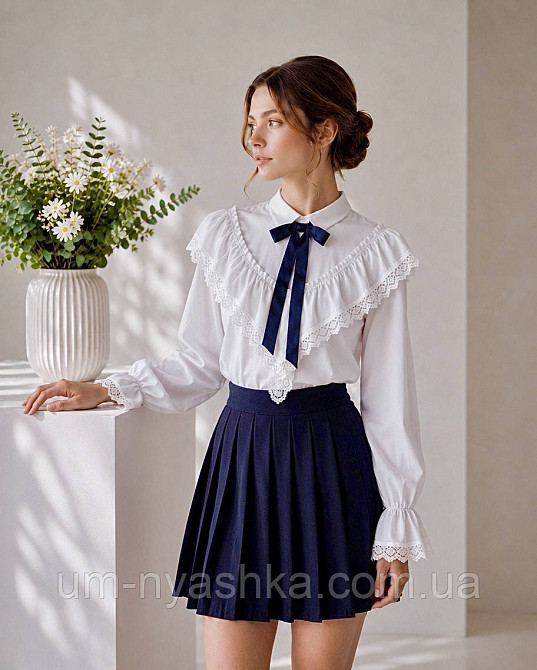 Красивая школьная блузка с длинным рукавом 122-164 Кривой Рог - изображение 1