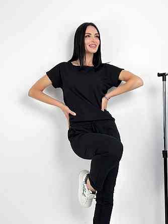 Літній прогулянковий костюм трикотажний "Saimon" оптом | Батал | Розпродаж моделі Київ