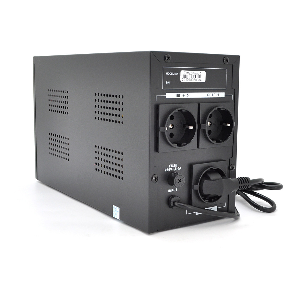 ДБЖ Ritar RTM1200 (720W) Proxima-D, LCD, AVR, 3st, 3xSCHUKO socket, 2x12V7.5Ah, metal Case (350х120х190) Q2 Київ - фото 2