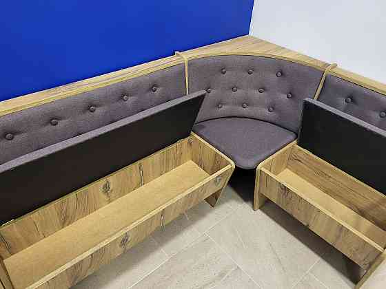 Кухонный уголок с нишами на кухню / Ткань 114х154 см - ДСП Дуб Флагшток Львов