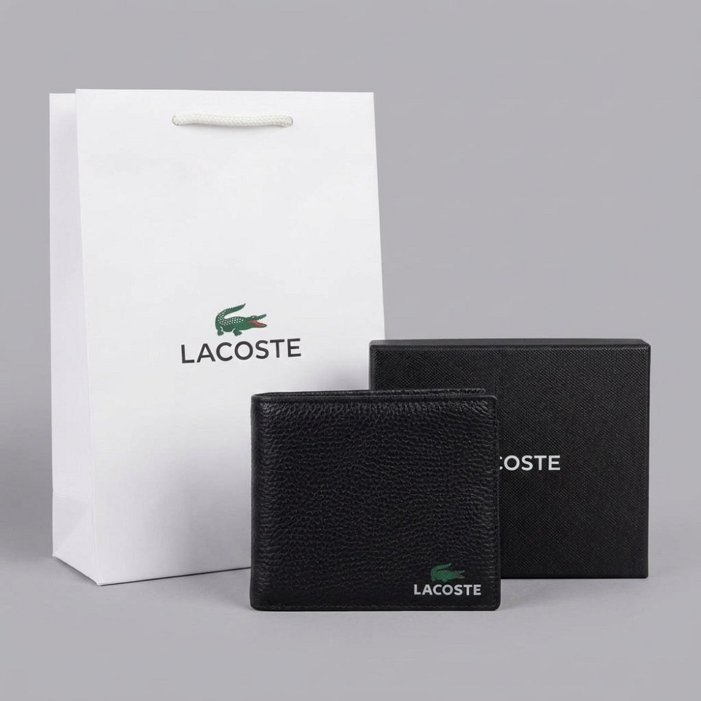 Мужской брендовый кожаный кошелек Lacoste (1723-1) Киев - изображение 1