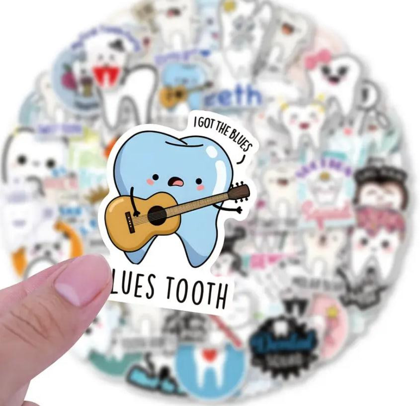 Набір наклейок (стікерів) «Зуби. Стоматолог» (50 шт.), стікерпак Зуби. Київ - фото 1