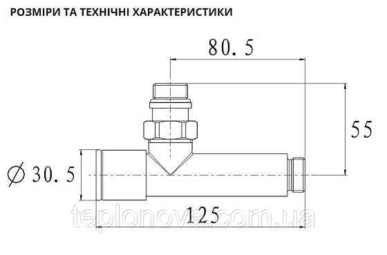 Кран угловой для полотенцесушителей Raftec 1/2
