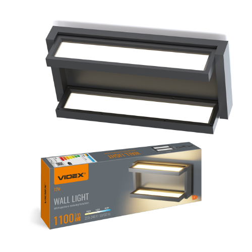 LED Світильник настінний 12W з сенсором чорний VL-WL01-12CSB Videx Житомир - изображение 2