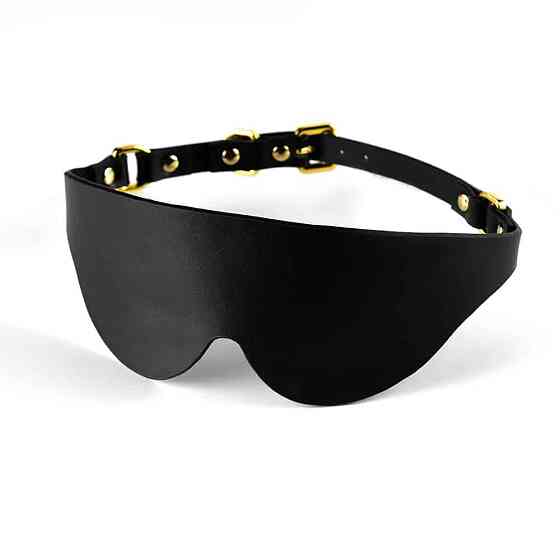 Маска на очі Blindfold UPKO з італійської шкіри, чорна Sex Aura Київ