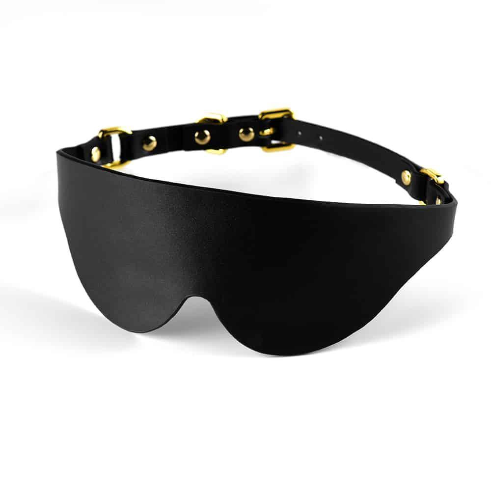 Маска на очі Blindfold UPKO з італійської шкіри, чорна Sex Aura Київ - фото 1