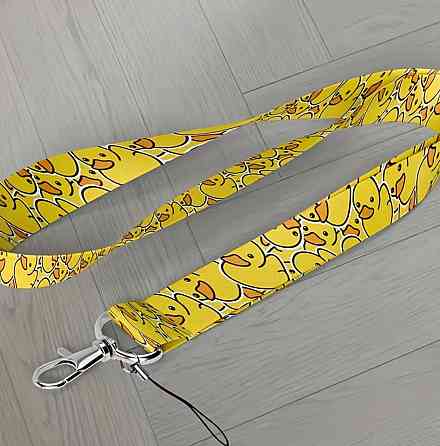 Ремешок ланьярд с утками желтый, держатель для телефона ключей ID, шейный ремешок с карабином Киев