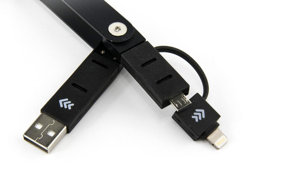 Брелок-адаптер Troika Walker USB MicroUSB метал Чорний Вінниця - фото 7