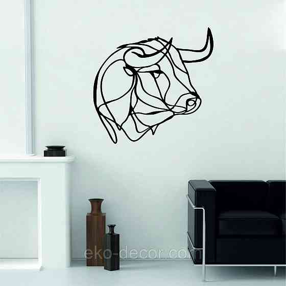 Настенный декор Панно «Бык» Декор на стену 70*70 см, Черный Киев