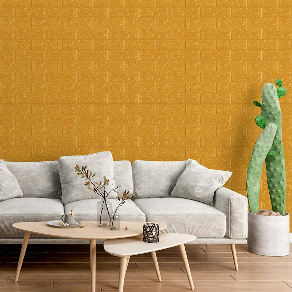 3D панель самоклеюча 700х770х3мм цегла Золота (011-3) SW-00000676 Дніпро - фото 5