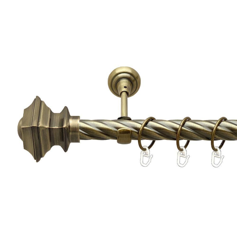 Карниз Orvit Борджеза металевий однорядний відкритий скручена труба кільце металеве Антик 25 мм 240 см Львов - изображение 1