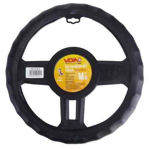 Чохол на кермо VLOD-L06 BK M чорний шкіряний з одним швом Харків