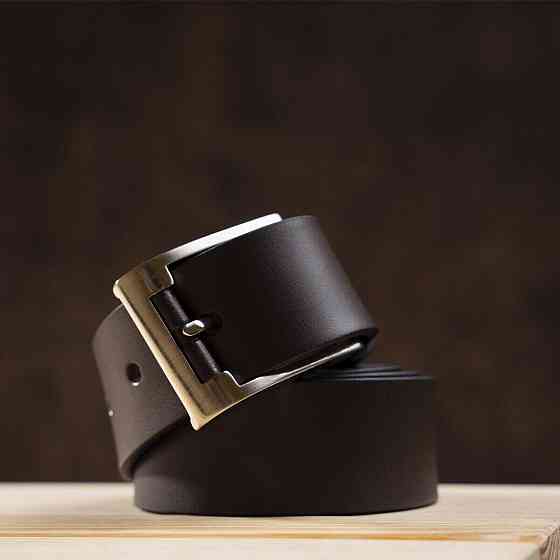 Мужской элитный кожаный ремень Коричневый (GRANDE PELLE) Киев