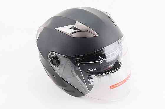 Шолом відкритий+відкидні окуляри BLD-708 S (55-56см), ЧОРНИЙ матовий Киев