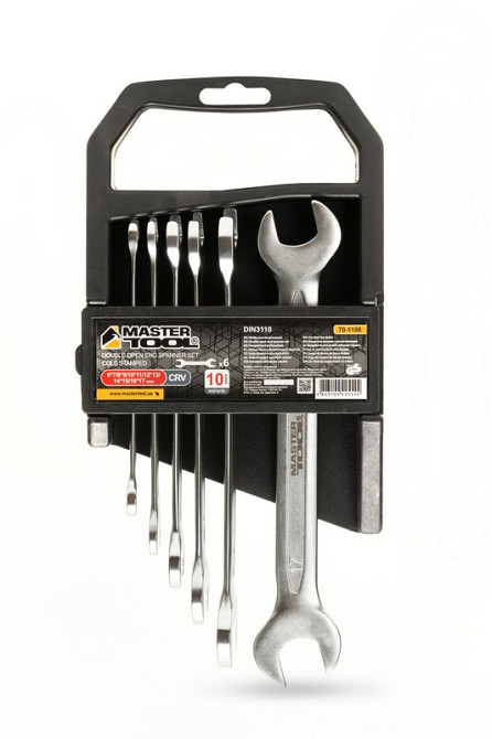 MASTERTOOL Ключі ріжкові MASTERTOOL PROFI COLD STAMPED набір 6 шт (6х7-16х17 мм) CrV 70-1106 Киев - изображение 4