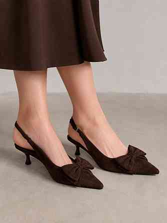 Туфлі жіночі Meideli 2051-13 slingback човники з бантом на підборах коричневі, 40, 25 см Київ