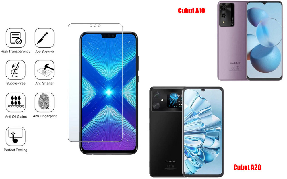 Захисне скло NeoGlass для Cubot A10, Cubot A20 – надпрозоре та стійке Київ - фото 4