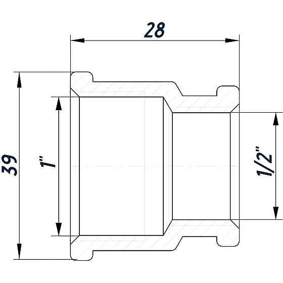 Муфта редукційна 1″х1/2″ВВ нержавіюча SM531S OPTIMUM Киев