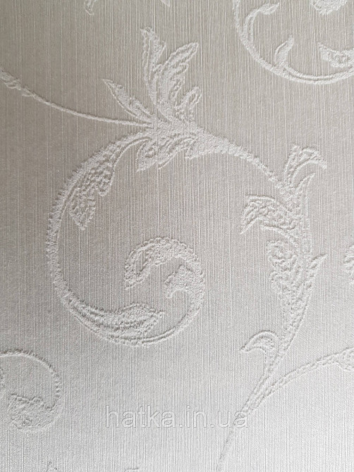 Шпалери текстильні еко 0.53х10.05 Rasch Textil Valentina класика завитки вензелі біло сірі на білому Київ - фото 3