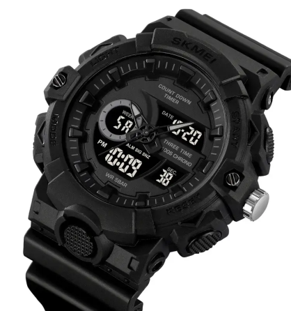 Часы мужские наручные спортивные Skmei 2225 с комбинированным циферблатом (Черный с черным) Киев
