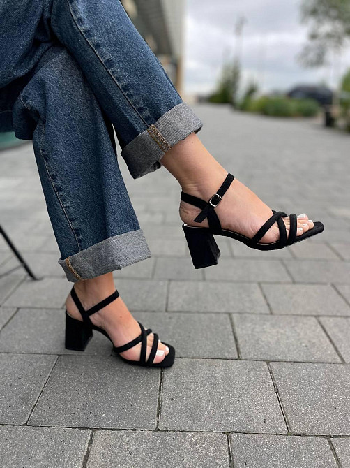 L&M Босоніжки жіночі L&M F132-2 чорні (літо, еко-замша) (5856) Коломыя - изображение 2