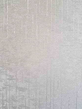 Шпалери метрові вінілові на флізеліні Sintra Structure під штукатурку зелені зі смужкою з глянцем 524053 Київ