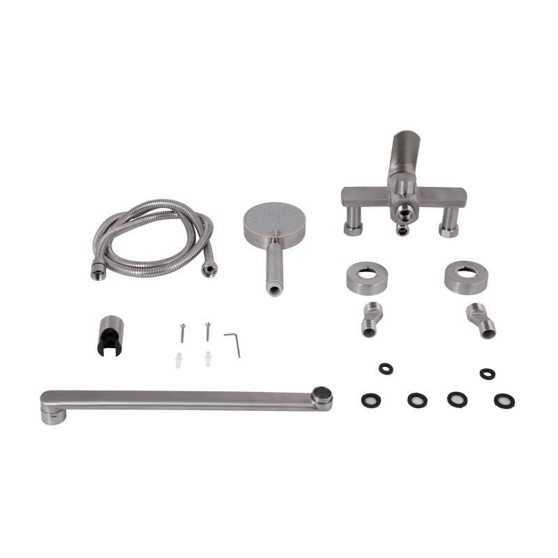 Змішувач для ванни Lidz Luna 005 з душовим гарнітуром (k35) сатин Київ - фото 7