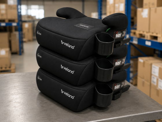 Бустер VELANO Primo i-Size 125-150 см, ISOFIX + підсклянник, black Київ