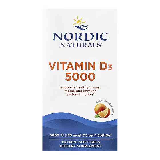 Вітамін D3 Nordic Naturals Vitamin D3 5000 120 міні гел капс апельсин Київ