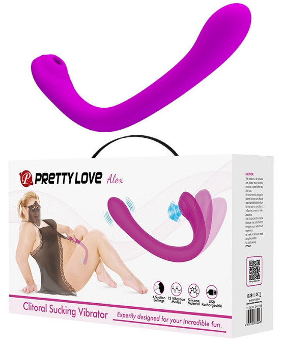 Двусторонний вибратор с вакуумной клиторальной стимуляцией Pretty Love - Alex, BI-040126 Sex Aura Киев - изображение 1
