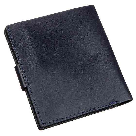 Недорогое портмоне вертикальное мужское кожаное Синее (SHVIGEL) Киев