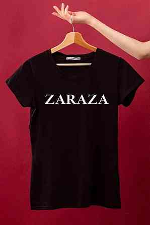 Женская\Мужская футболка с надписью  ZARAZA Черновцы