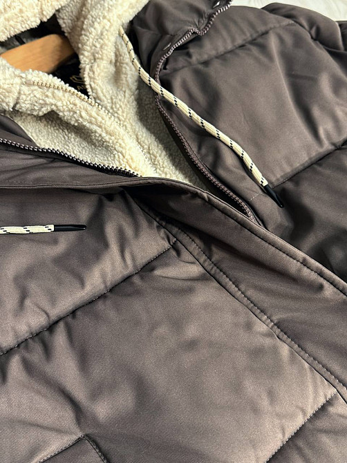 Куртка жіноча Lady Yep 8096 оверсайз з капюшоном і хутром тедді коричнева, коричневий, 42 Київ - фото 18