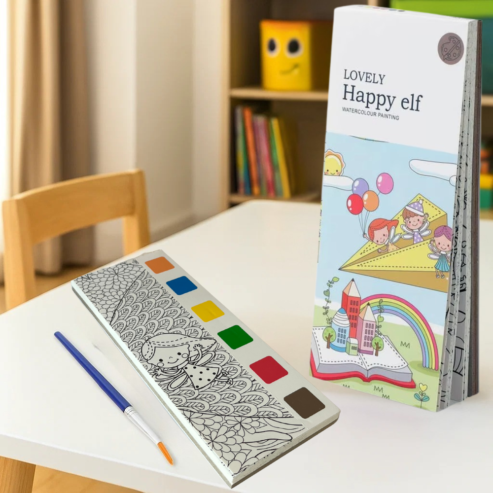 Альбом для раскрашивания с акварельными красками 