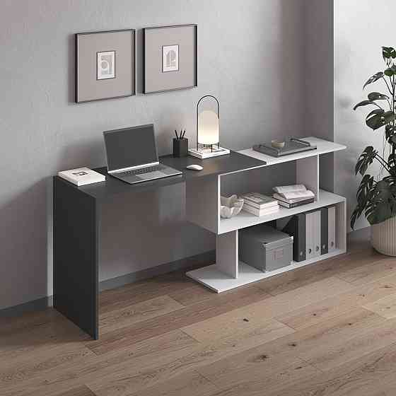 Cтол компьютерный VAYS поворотный письменный cтол трансформер M-41 Антрацит-Белый Львов