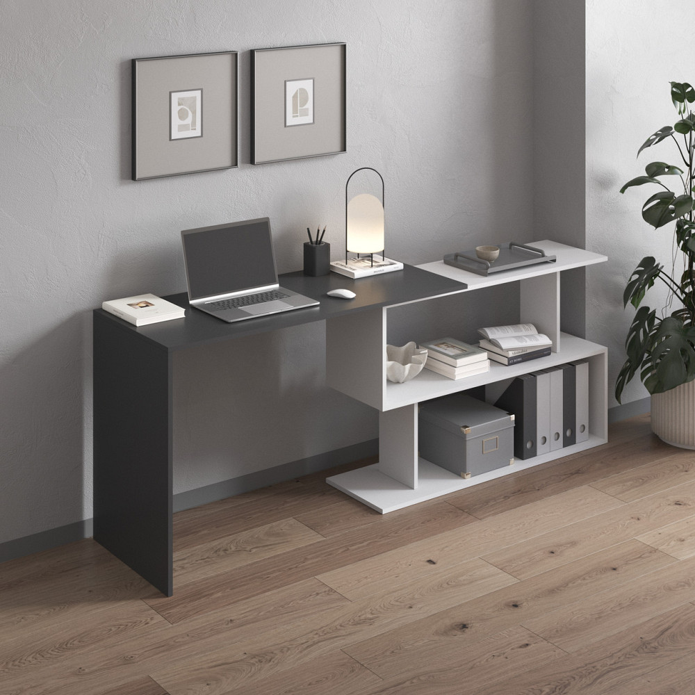 Cтол компьютерный VAYS поворотный письменный cтол трансформер M-41 Антрацит-Белый Львов - изображение 3