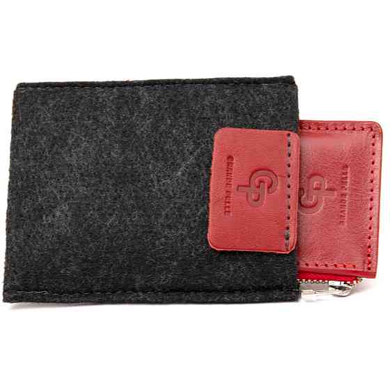 Яркий кожаный картхолдер GRANDE PELLE 11497 Красный Киев