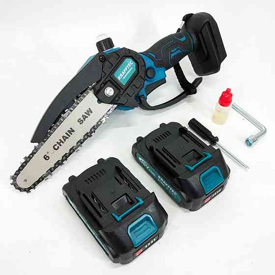 Пила електрична для заготівлі дров Krafftec 15 см, Пилка на батарейках для обрізки гілок JA-52 Львів