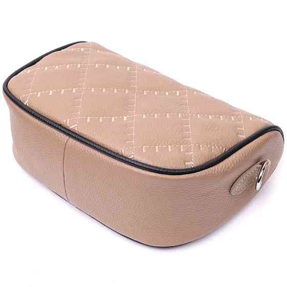 Полукруглая сумка кросс-боди для женщин из натуральной кожи Vintage 22392 Бежевая Киев